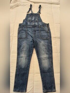 Women's Blue Denim Overalls Jeans - Classic Washed Look
